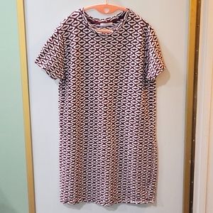 Zara Trafaluc Fall Winter Collection Burgundy Short Sleeve Women's Dress